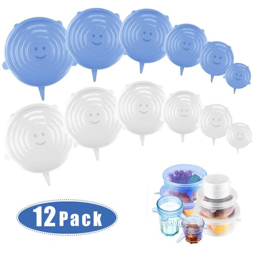 Couvercles Extensibles En Silicone - 12 Pièces Couvercles Extensibles En Silicone Couvercle Extensible En Silicone Réutilisable