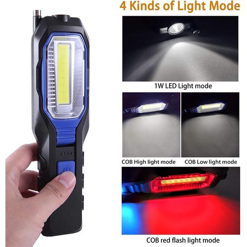 COB USB LED travail magnétique Lumière Garage Mécanicien Maison  rechargeable Lampe Torche Kiliaadk429 - Torches à la Fnac