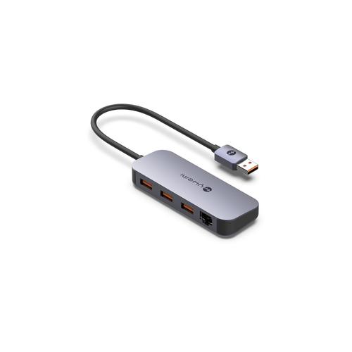 YHEMI 4 en 1 Station d'accueil USB3.0 Splitter vers Gigabit Ethernet vers Station d'accueil RJ45  Adaptateur de carte réseau filaire externe pour ordinateur portable Huawei Lenovo Xiaomi"