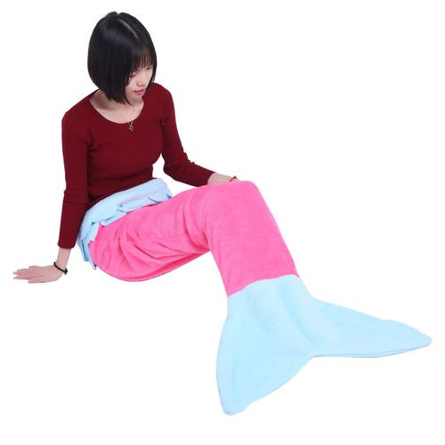 Couverture D'hiver Queue De Poisson Sirène Pour Enfants Et Adolescents, Douce Et Épaisse, Polaire, Plaid De Télévision, Câlin Chaud, Sac De Couchage