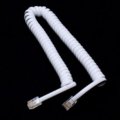 Câble d'extension de téléphone de 2M, ligne de bobine de plomb avec connecteur RJ11