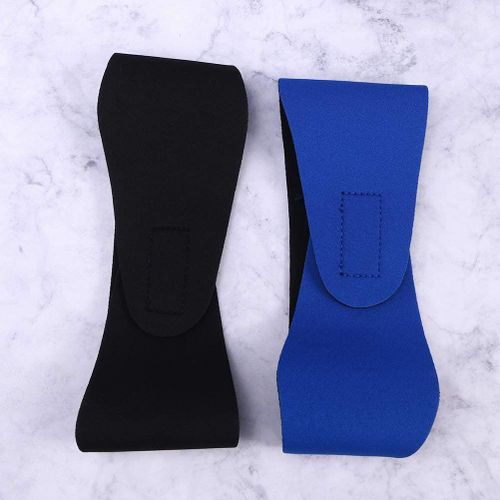 2pcs Bandeau De Bain, Bandeau De Natation Élastique Confortable En Néoprène Pour Enfants Adultes(Bleu+Noir L)
