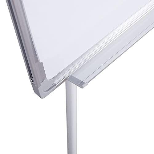 Chevalet de Conférence Télescopique Tableau Blanc Effaçable Magnétique  Hauteur Réglable Portable 91 x 61cm