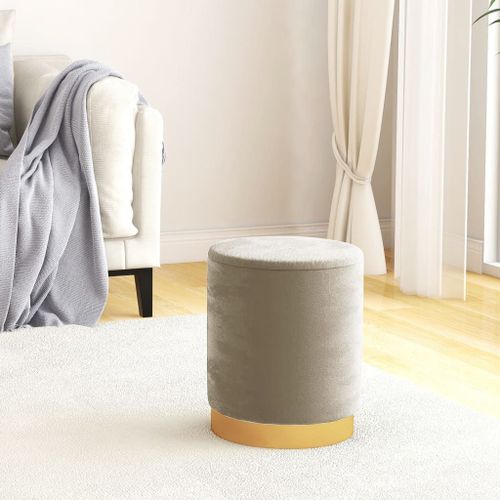 Vidaxl Tabouret De Rangement Rond Gris Foncé Velours