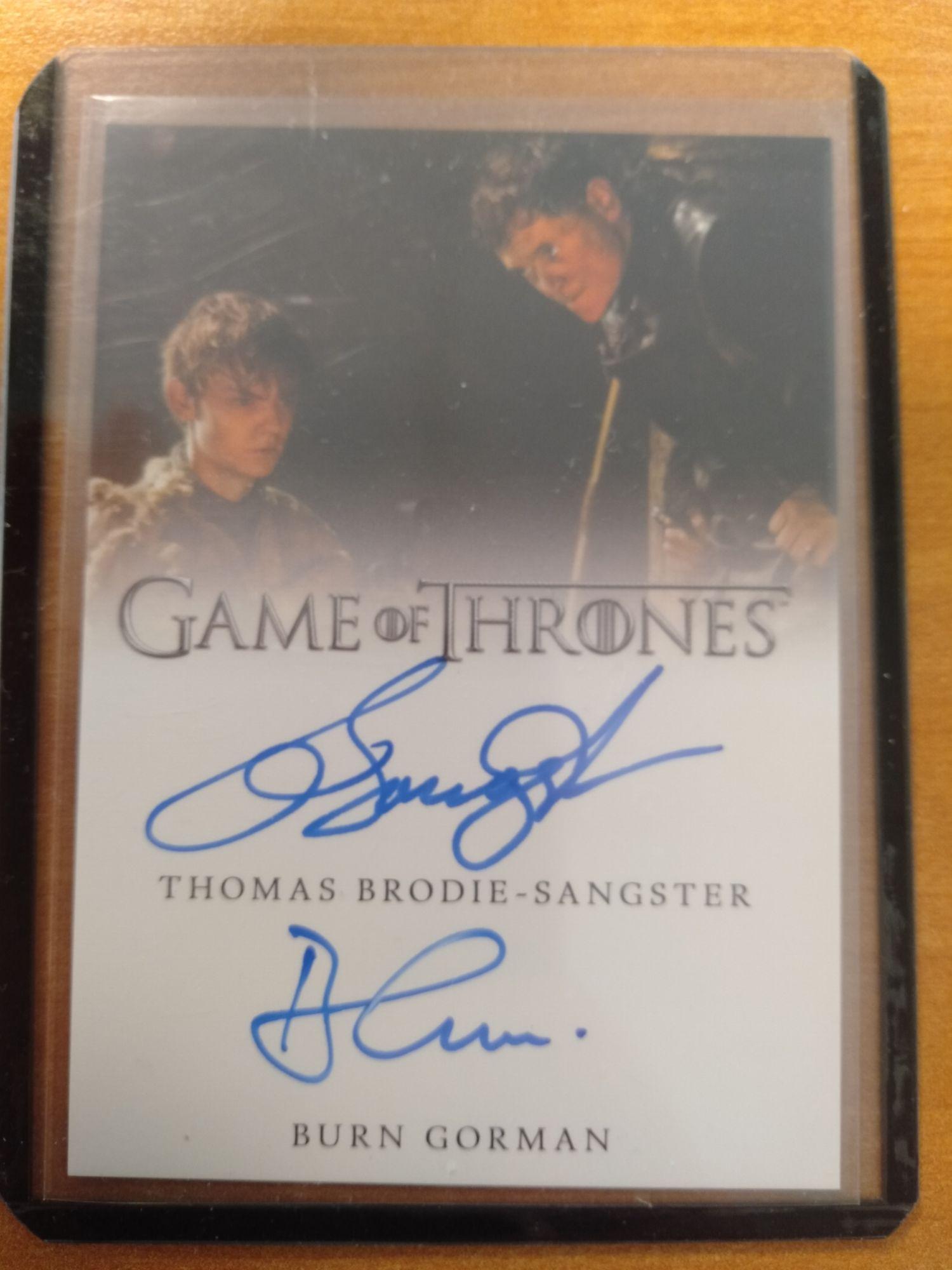 Game Of Thrones Dual Autograph Card Thomas Brodie Sangster