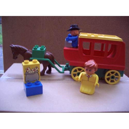Lego Duplo Western La Diligence Du Far West Avec Cheval Et 2 Figurines