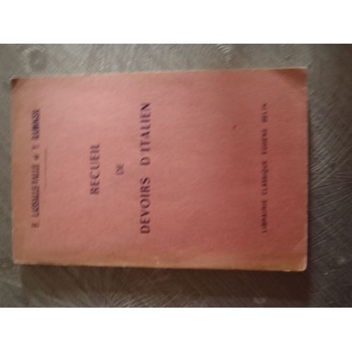 Recueil De Devoirs D Italien Lassalle Valle Ramoger Ed Belin