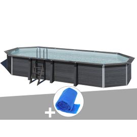 Kit piscine composite Gré Avant-Garde ovale 8,04 x 3,86 x 1,24 m + Bâche à bulles