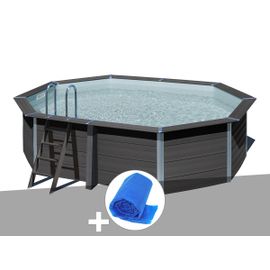 Kit piscine composite Gré Avant-Garde ovale 5,24 x 3,86 x 1,24 m + Bâche à bulles