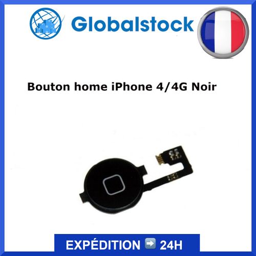 Bouton Home Noir + Nappe Pour Iphone 4 / 4g