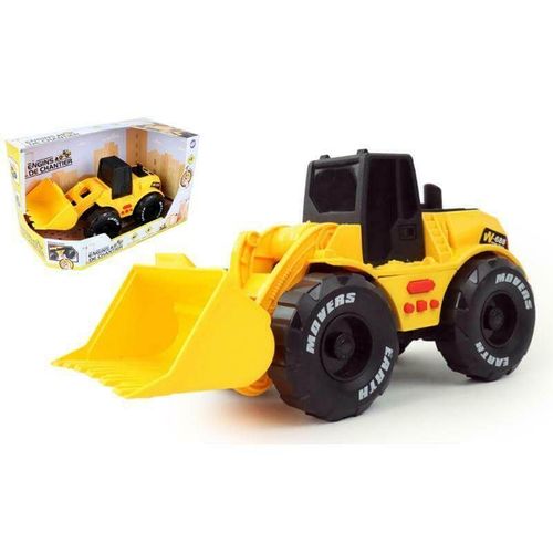 Véhicule De Chantier - Tractopelle Jaune À Friction - 25 Cm