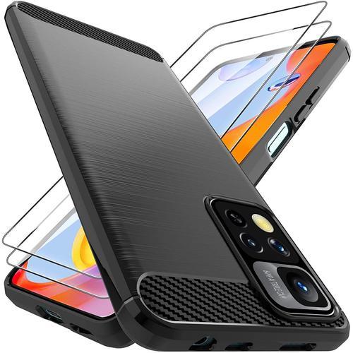 Advansia Verre Trempe Et Coque De Protection Carbone Pour Xiaomi Redmi Note 11 Pro 4g/5g [Kit Complet 2+1]