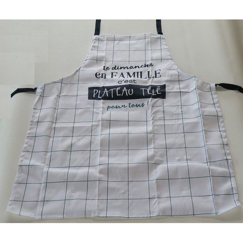 Tablier De Cuisine En Coton Blanc À Carreaux Adulte Homme Femme