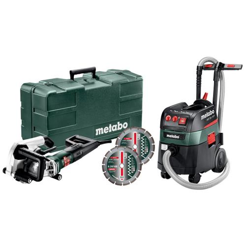 Metabo Rainureuse à béton MFE 40 + aspirateur tous usages ASR 35 L ACP Set + 2 meules de tronçonnage diamantées Classic UC, Coffret - 691058000