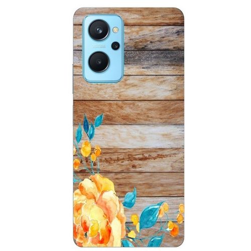 Coque Realme 9i Bois Fleur Orange