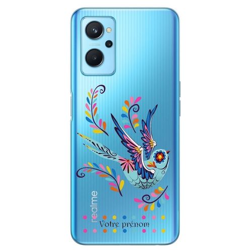 Coque Realme 9i Oiseau Bleu Calavera Avec Votre Prenom