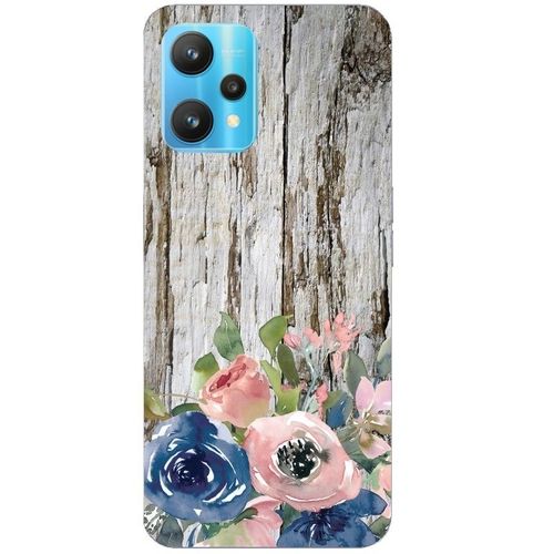 Coque Realme 9 Pro Bois Fleur Bleu