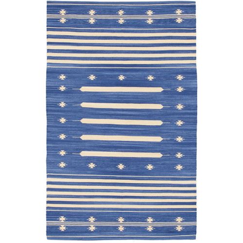 Tapis De Salon Moderne Coton Patio 60x120 Cm Bleu - Novatrend