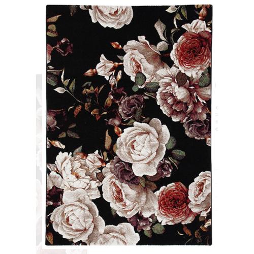 Tapis De Salon Moderne Floral 200x300 Cm Noir - Novatrend