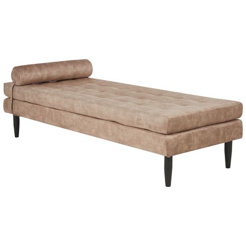 Chaise Longue 180 X 70 Cm En Velours Taupe Ussel