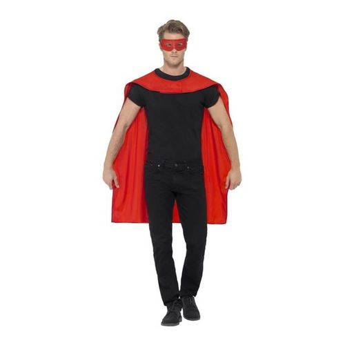 Kit De Super-Héros Rouge Adulte: Cape Et Mi Masque