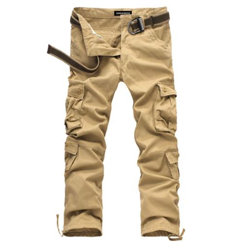 Pantalon de Travail Homme Cargo Grande Taille en Coton 6 Poches Casual  Pantalon de Travail - Noir