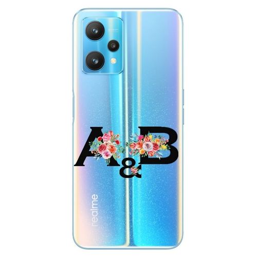 Coque Realme 9 Pro Initiales Personnalisees Et Fleur Rose