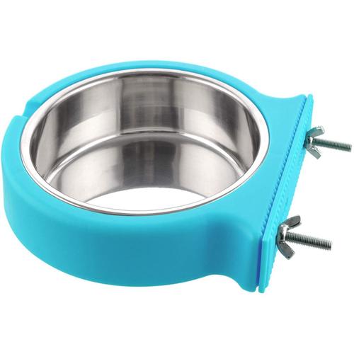 Caisse Chien Bol Amovible En Acier Inoxydable Gamelle À Suspendre Pour Animal Domestique Cage Petit Bol D'eau Feeder Nourriture Pour Chiens Chats Lapins Birdsgreen Pet Supplies(Grand Bleu)