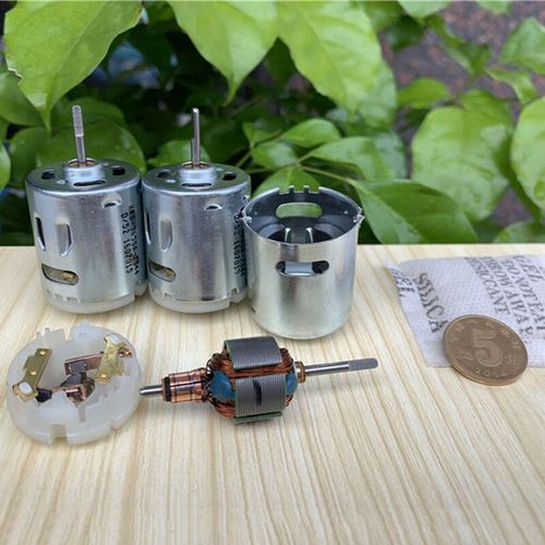 Moteur 365 à balais de carbone haute vitesse, DC6V-12V à 11600 tr/min, pour bricolage, modèles de pistolet à eau, arbre de type D, conducteur enfichable