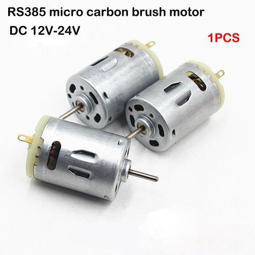 Mini moteur de sèche-cheveux électrique RS385, 12V-24V DC, 8000 tr/min, petit modèle de jouet de bricolage avec brosse en carbone magnétique puissant et axe Long