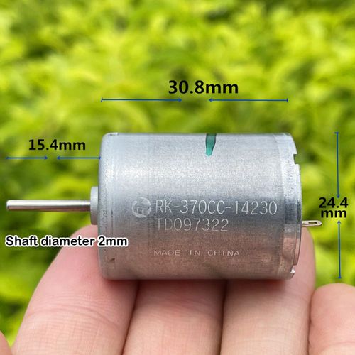 moteur à balais de carbone rond 24mm 370-14230 cc 3.7V 7.4V 12V 8560 tr/min, arbre Long, Micro, vitesse lente, silencieux, machine électrique