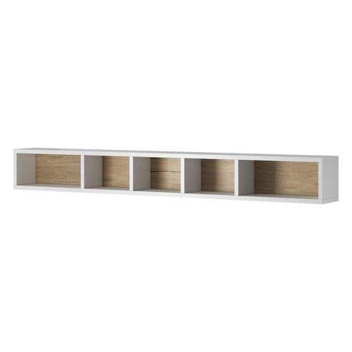 Etagère 170cm Collection Ohio. Coloris Blanc Et Chêne.