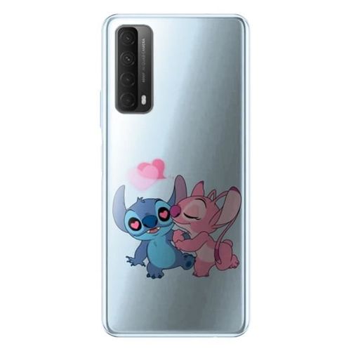 Coque Huawei P Smart Stitch Angel Love Heart Pink | Silicone | Antichocs | Manga