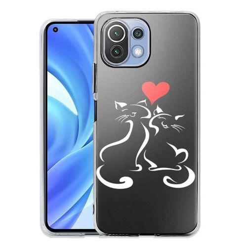 Coque Silicone Compatible Xiaomi Mi 11 Lite Cats Love
