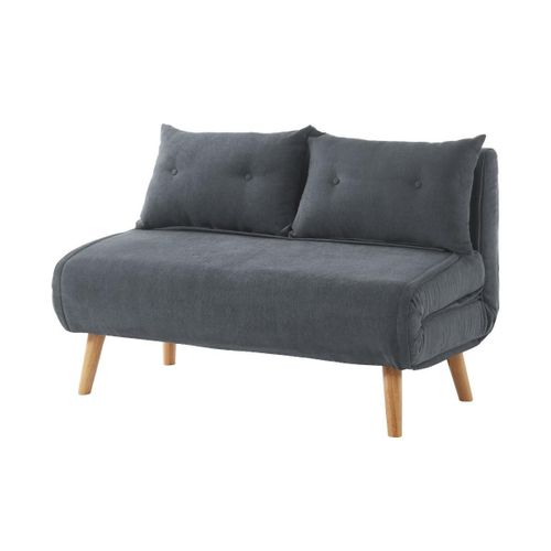 Canapé 2 Places Convertible En Tissu Valerio - Gris