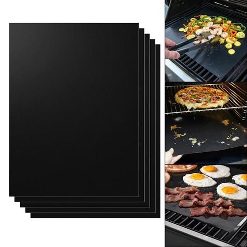 XCSOURCE 5pcs Tapis de gril de BBQ antiadhésifs Réutilisable Sans PFOA Plaque de cuisson Barbecue Cuisson au four, Facile à