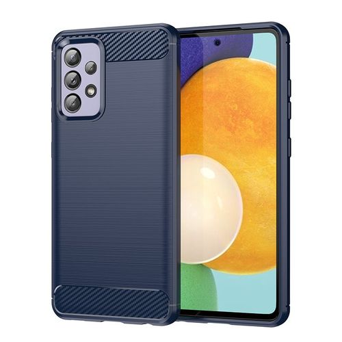 Coque De Téléphone Portable Ultra-Mince,Bleu Étui En Fiber De Carbone Brossé, Léger Et Entièrement Protégé, Pour Samsung A52/A52 5g