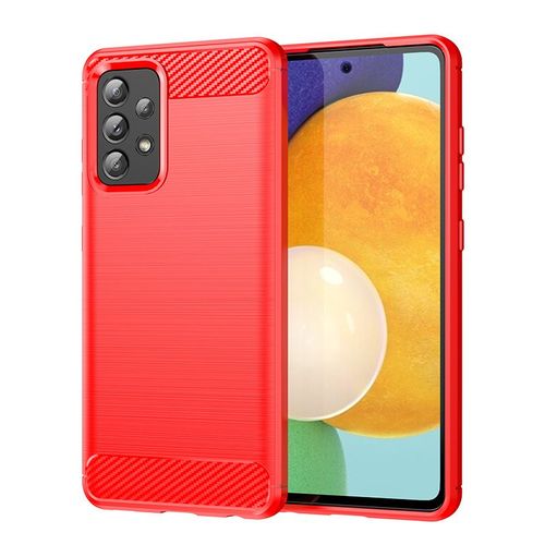 Coque De Téléphone Portable Ultra-Mince,Rouge Étui En Fiber De Carbone Brossé, Léger Et Entièrement Protégé, Pour Samsung A52/A52 5g