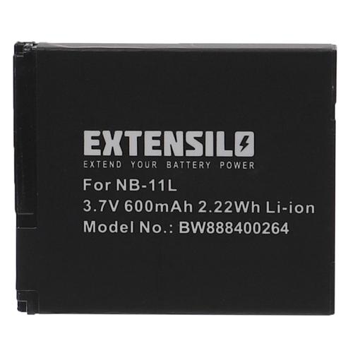 EXTENSILO Batterie compatible avec Canon IXUS 140, 145, 150, 155, 160, 165, 147, 157 appareil photo, reflex numérique (600mAh, 3,7V, Li-ion)