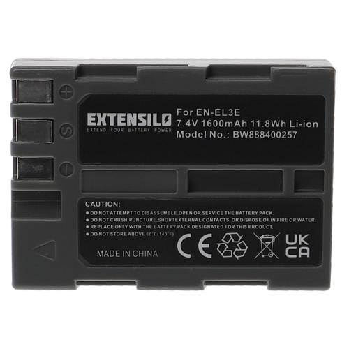EXTENSILO Batterie compatible avec Nikon D50, D70, D100, D100 SLR, D200, D300, D300s, D700 appareil photo, reflex numérique (1600mAh, 7,4V, Li-ion)