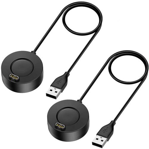 Chargeur Cable USB Compatible avec Garmin Fenix 5 Noir Pack de 2