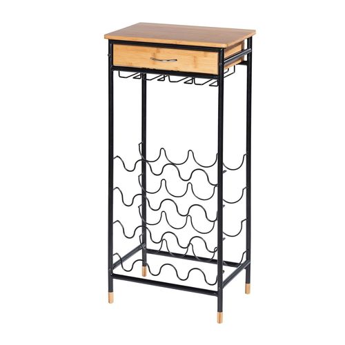Etagère Casier À Bouteille De Vin Indus Loft - L. 48 X H. 95 Cm - Noir