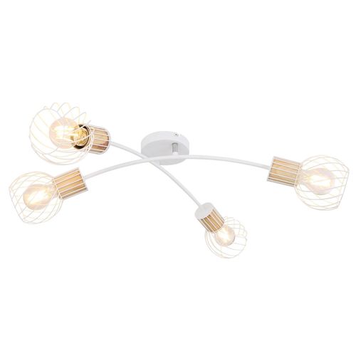 Plafonnier Design Scandinave Luise - Blanc Et Chêne