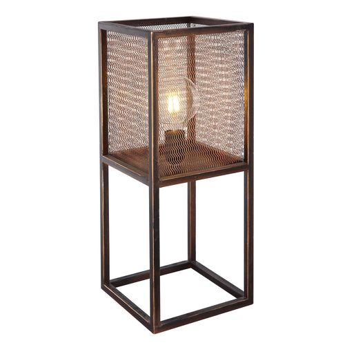 Lampe À Poser Design Vintage Domi - L. 20 X H. 50 Cm - Marron Cuivré
