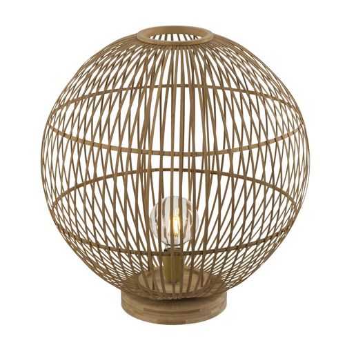 Lampe À Poser Design Bambou Hildegard - Diam. 50 X H. 53 Cm - Beige Naturel