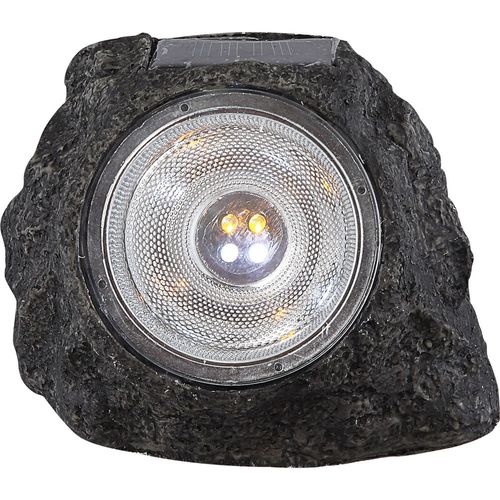 Lampe Solaire Rocher - H. 10,5 Cm - Anthracite