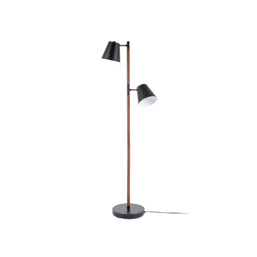 Lampadaire En Bois Et Métal Rubi - Hauteur 150 Cm - Marron Et Noir