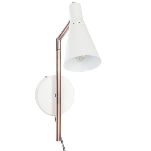 Applique En Fer Bren - H. 47 Cm - Blanc