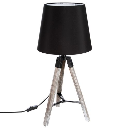Lampe En Bois Trépied Runo - H. 58 Cm - Noir