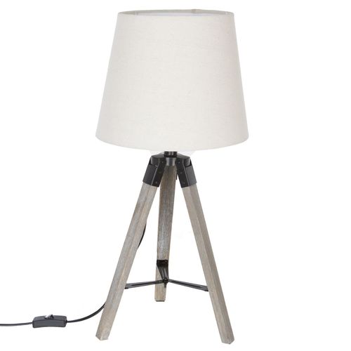 Lampe En Bois Trépied Runo - H. 58 Cm - Blanc